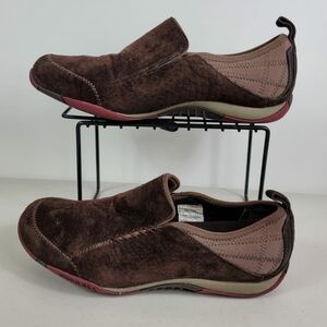 Merrell Womens Bisect Coffee Bean Sz 7 Suede Slip On Walking Casual Shoes J76020
